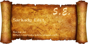 Sarkady Edit névjegykártya